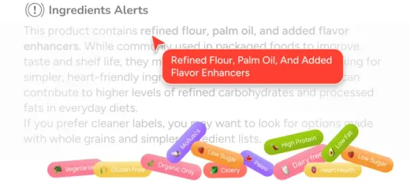 Family profiles feature showing multiple dietary preferences in one scan